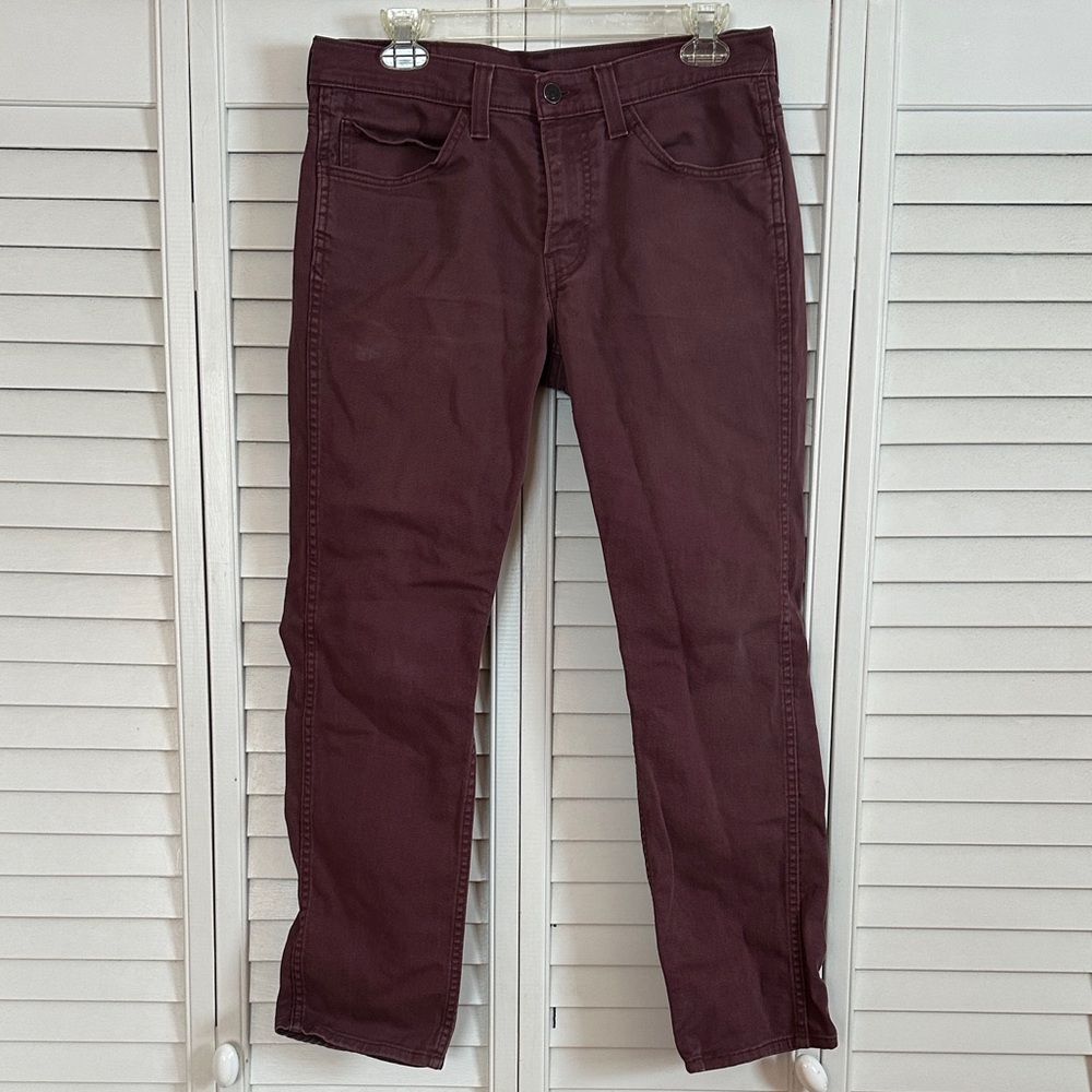Levi's Men's Dark Red Straight Jeans